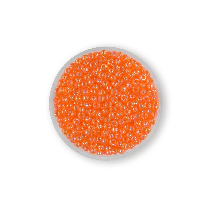 Jap. Miyukirocailles transparent matt orange rainbo 2,5 mm 12 gr