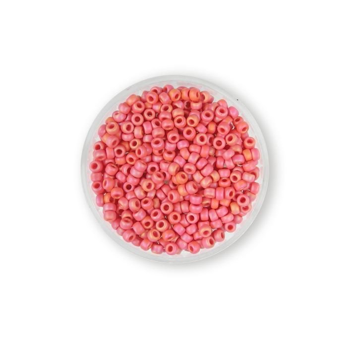 Japanische Miyuki Rocailles matt ruby rainbow 2,5 mm 8 gr