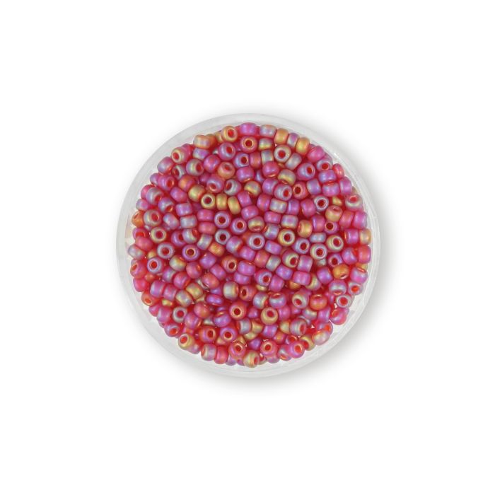 Jap. Miyukirocailles transp.matt siam rainbow 2,5 mm 10 gr