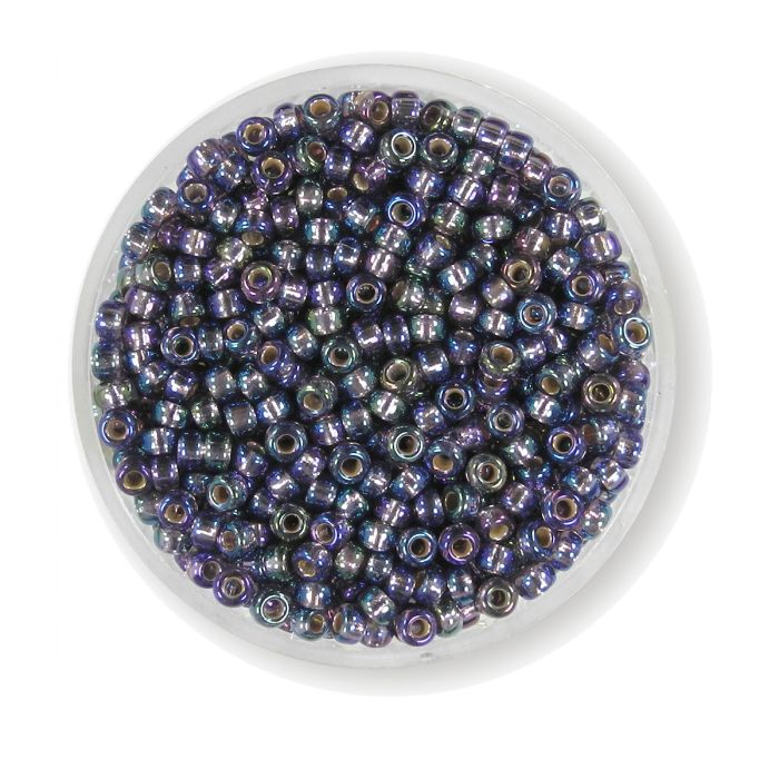 Jap. Miyukirocailles silverlined tanzanite rainbow 2,5 mm 12 gr