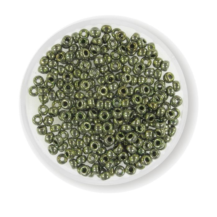 Japanische Miyuki Rocailles metallic olivine 2,5 mm 5 gr