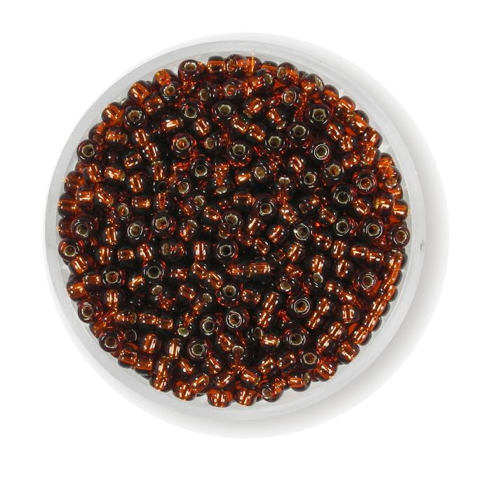 Jap. Miyukirocailles silverlined smoked topas 2,5 mm 12 gr