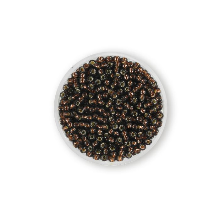 Japanische Miyuki Rocailles silverlined dark topas 2,5 mm 12 gr