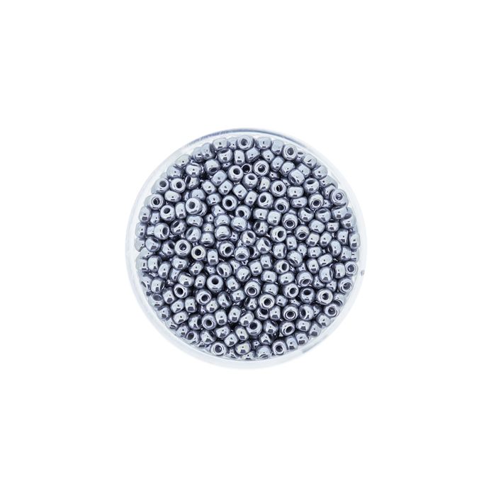 Japanische Miyuki Rocailles pearl grey 2,5 mm 12 gr, Bild 2 von 3