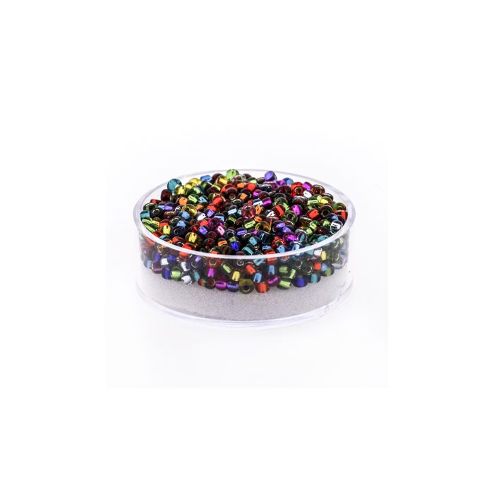 Japanische Miyuki Rocailles Mix silverlined 2,5 mm 12 gr