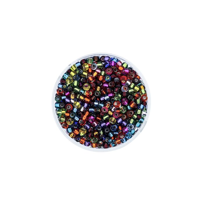 Japanische Miyuki Rocailles Mix silverlined 2,5 mm 12 gr