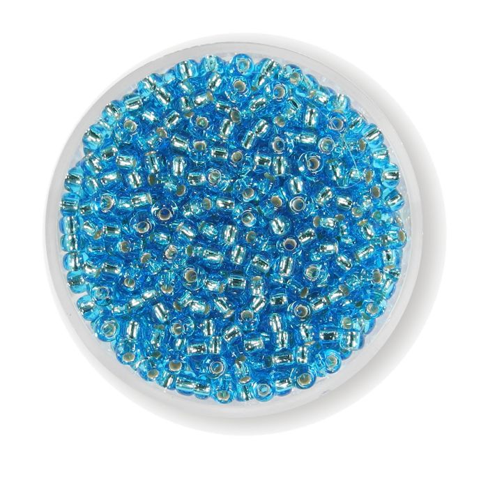 Japanische Miyuki Rocailles silverlined aqua 2,5 mm 12 gr