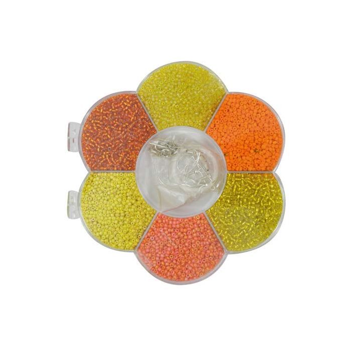 Rocailles m.Zubehör Blumenbox 10,5cm orange-gelb ton 1 Stück