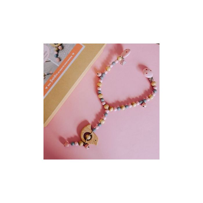 Kinderwagenkette rosa Holz rosa 52 x 21 cm 1 Set B0011 4016490900474  
