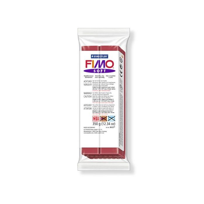 Fimo soft Großblock Modelliermasse kirschrot 350 gr. 1 Stück