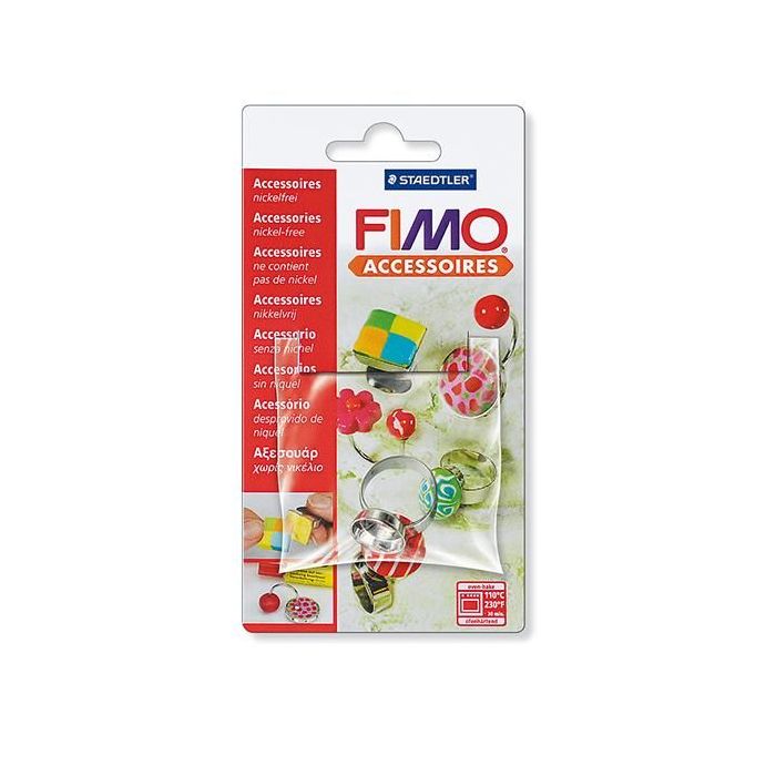 Fimo Schmuck Ring mit runder Wanne größenverstellbar silberfb. 1 Stück