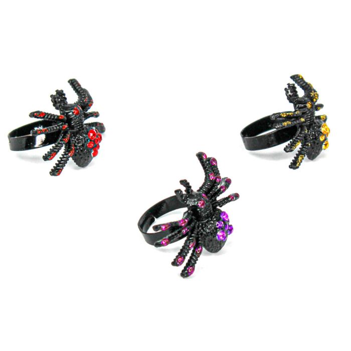 Fingerring Sortiment Spinnen schwarz bunt 1 Sort. = 6 St. K7274-00501 4016490575054  
