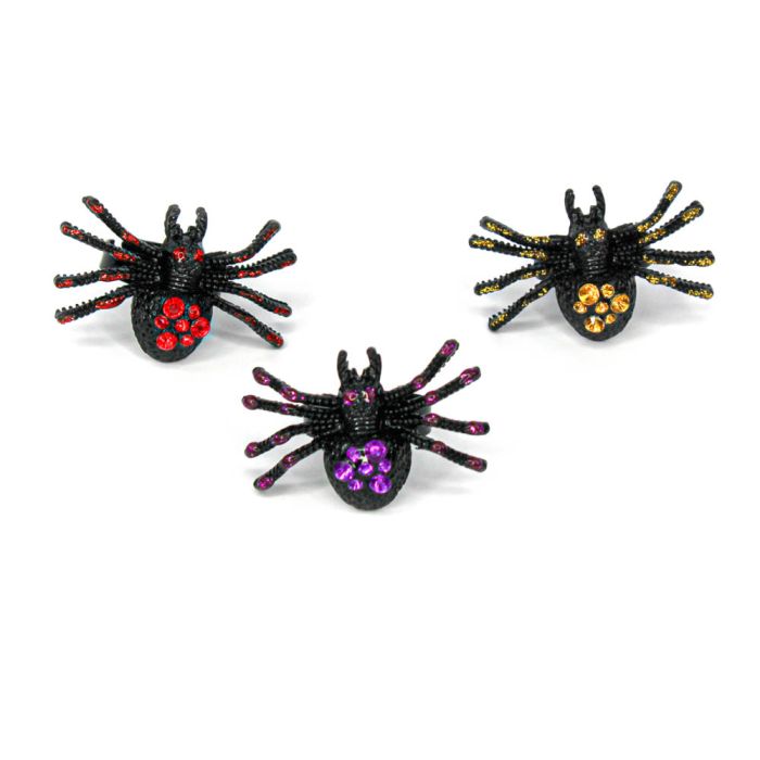Fingerring Sortiment Spinnen schwarz bunt 1 Sort. = 6 St. K7274-00501 4016490575054  