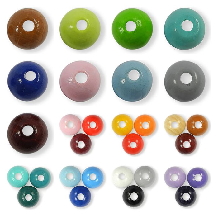 Holzperlen rund 12 mm – 30 Stück, Bild 1 von 2