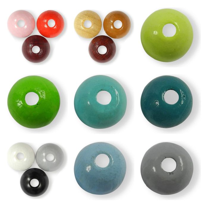 Holzperlen rund 14 mm – 16 Stück, Bild 1 von 2