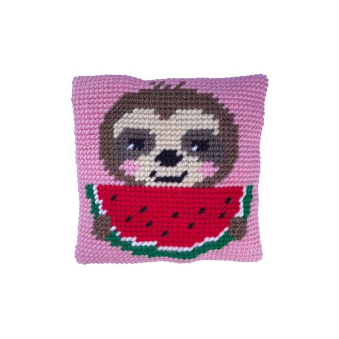 Ladybird Stickkissen Sloth Munch 22x22 cm LH3-004 4895225913794  