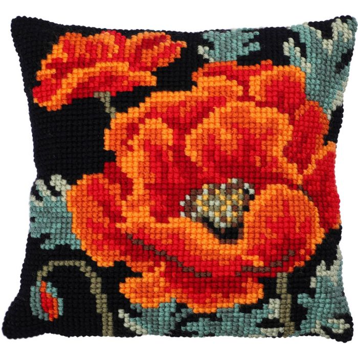 Ladybird Stickkissen Mohnblume 40x40 cm LH9-025 4895225914166  