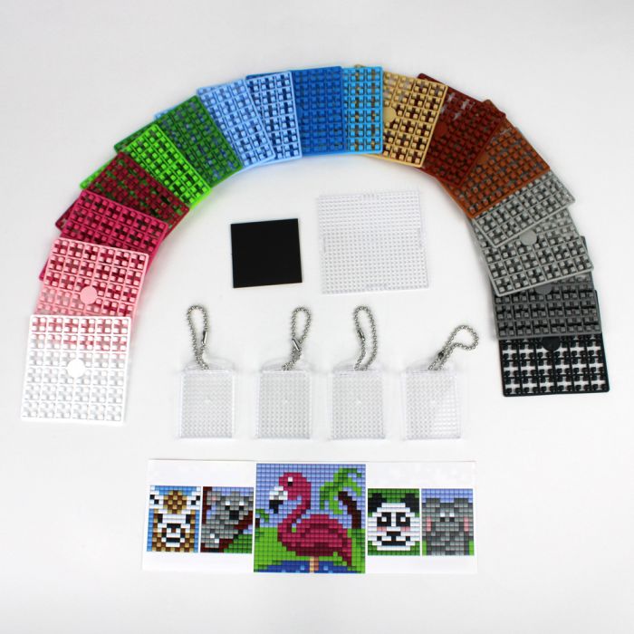 Pixel Bastelset 43 4 Medaillons+Grundplatte / Flamingo P90084-63501 4016490890751  