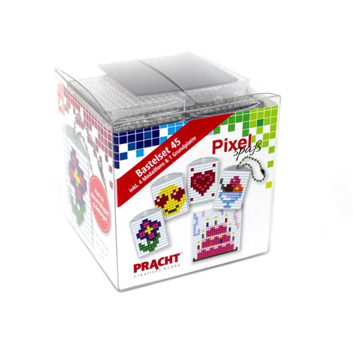 Pixel Bastelset 45 4 Medaillons+Grundplatte / Kuchen P90086-63501 4016490890775  