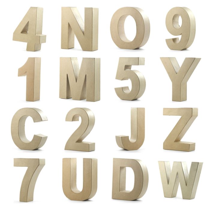Pappbuchstaben & Zahlen 17,5 x 5,5 cm 3D Buchstabe zum Bemalen, Bekleben,Verzieren als dekorativer Schriftzug, Bild 1 von 2