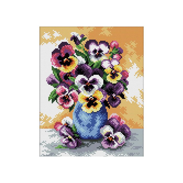 Ladybird Stickset Vase of Pansies 17x22 cm S240-054 4897073241456  