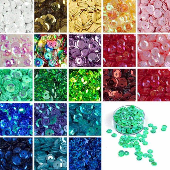 3000 Pailletten 6mm 30gr. SB gewölbt zum Nähen, Basteln, Verzieren oder Dekorieren Pracht Creatvies Hobby