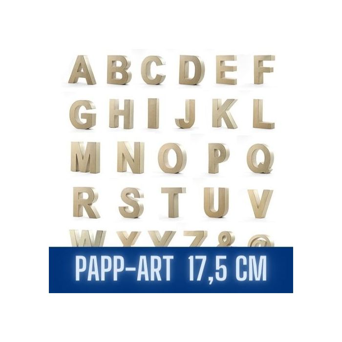 Pappbuchstaben & Zahlen 17,5 x 5,5 cm 3D Buchstabe zum Bemalen, Bekleben,Verzieren als dekorativer Schriftzug, Bild 2 von 2