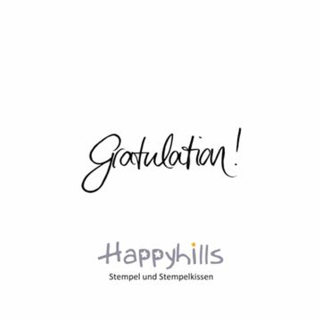 Stempel Gratulation 1,8x4 cm
