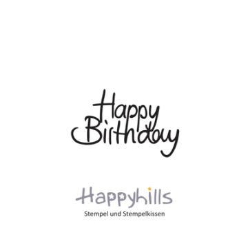 Stempel Happy Birthday 2,3x3,6 cm