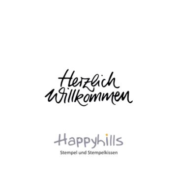 Stempel Herzlich Willkommen 2,1x4,7 cm