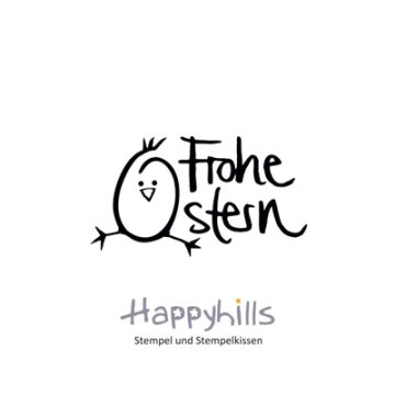 Stempel Küken Frohe Ostern 2,3x4 cm