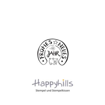 Stempel Frohes neues Jahr Schwein 3x2,6 cm