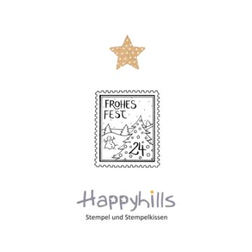 Stempel Briefmarke Frohes 3x3,5 cm