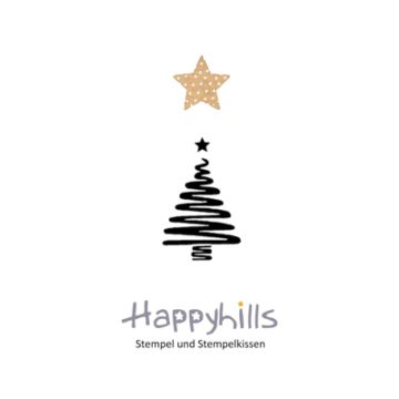 Stempel Tannenbaum mit Stern Weihnachten 2,5x3,8 cm