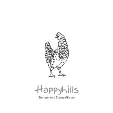 Stempel Huhn 2 steht 2,15x4 cm