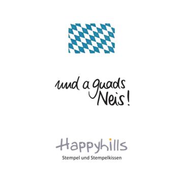 Stempel und a guads Neis 4,5x1,8 cm
