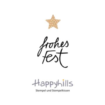 Stempel frohes Fest 3,8x3,8 cm