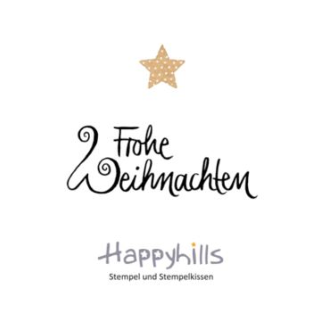 Stempel Frohe Weihnachten Schnörkel 2,2x5,5 cm