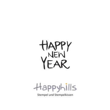 Stempel Happy New Year 3,4x3,1 cm