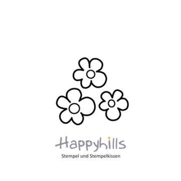 Stempel 3 Blumen 3,6x3,6 cm