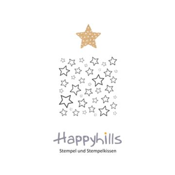 Stempel Sternenhimmel 3,6x3,6 cm Happyhills Stempel
