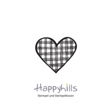 Stempel Herz Vichy Karo 3,5x3,1 cm