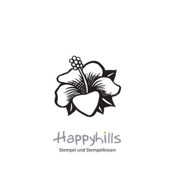 Stempel Hibiskus mit Blatt 3,5x3,2 cm