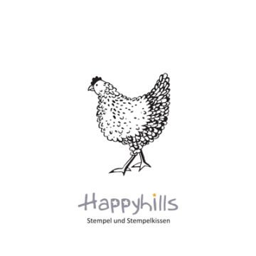 Stempel Huhn 1 läuft 3,51x2,82 cm