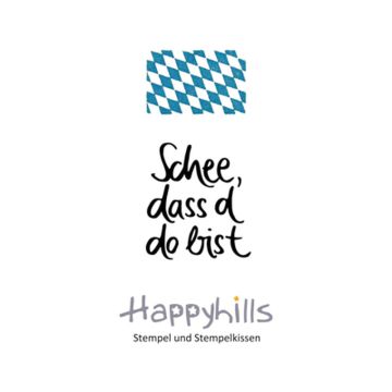 Stempel Schee dass do bist 3,4x3,8 cm Happyhills Stempel