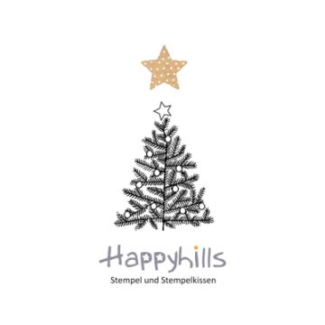 Stempel Tannenbaum mit Kugeln 3,8x5 cm