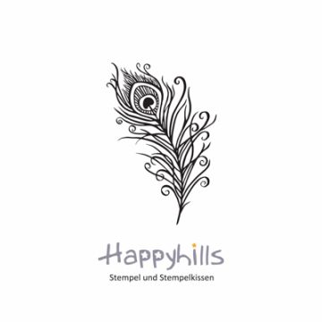 Stempel Pfauenfeder 4,4x6,5 cm
