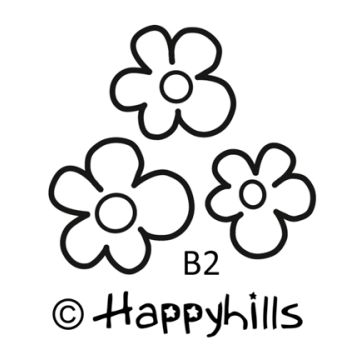 Figurenkegelstempel drei Blumen 2,3 cm
