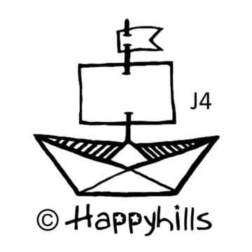 Figurenkegelstempel Papierschiff 2,3 cm