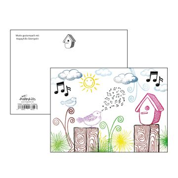 Postkarte gestempelt Vogelhaus Frühling 10,5x14,8 cm 1 Stück